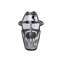 NAME PLATE : LOWRIDER ROUND SILHOUETTE TETE NOIR ET BLANC
