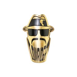 NAME PLATE : LOWRIDER ROUND SILHOUETTE TETE GOLD ET NOIR
