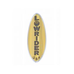 NAME PLATE LOWRIDER OVAL LOWRIDER USA GOLD