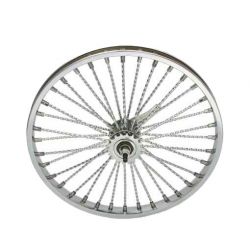ROUE LOWRIDER ARRIERE CHROME 36 RAYONS TWIST RETROPEDALAGE
