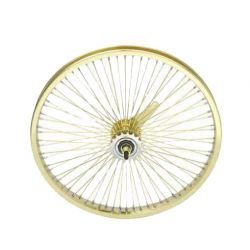 ROUE LOWRIDER ARRIERE GOLD VEGAS NIPPLE CHROME 72 RAYONS RETROPEDALAGE
