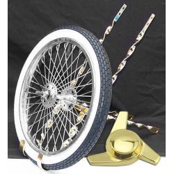 CONTINENTAL KIT LOWRIDER COMPLET CHROME 16" 72 RAYONS + KNOCK OFF VEGAS