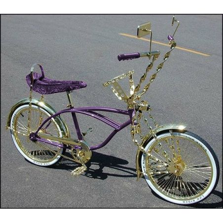 Fourche à Ressort Vintage Lowrider 20 Pouces - Or, Tige Filetée 1 Pouce, Pour Vélo Cruiser