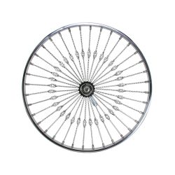 ROUE LOWRIDER ARRIERE 26 CHROME 36 RAYONS TWIST + CAGE RETRO PEDALLAGE