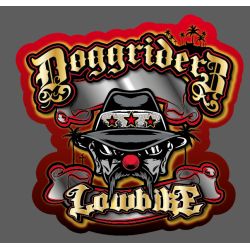 AUTOCOLLANT DOGGRIDERZ LOWBIKE "SCROLL ROUGE GOLD"