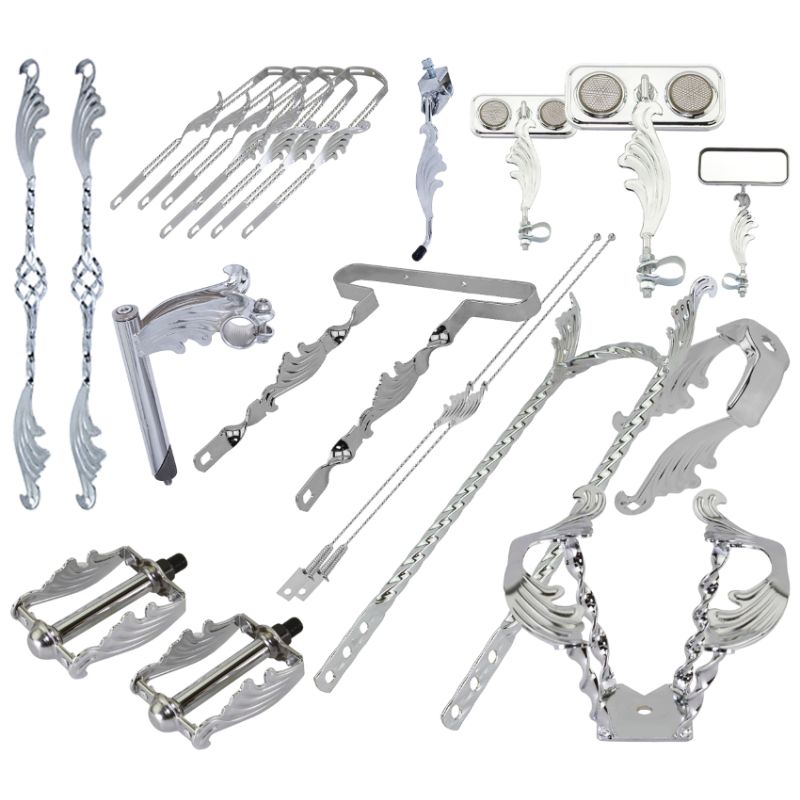 SET UPGRADE BUMPER LOWRIDER SHOW WING CHROME 20"